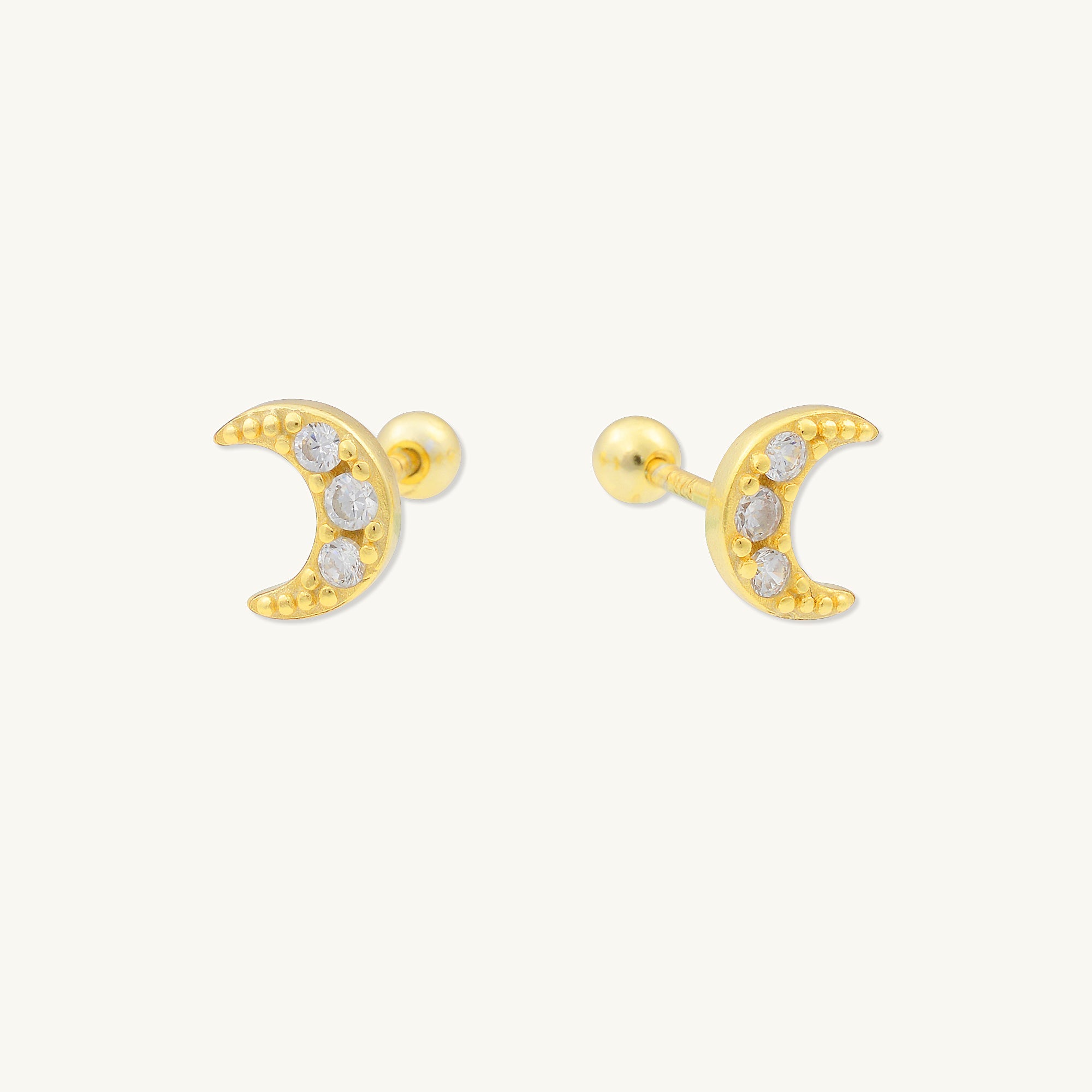 Moon Sapphire Barbell Stud Cartilage Earrings - Camile & Stone