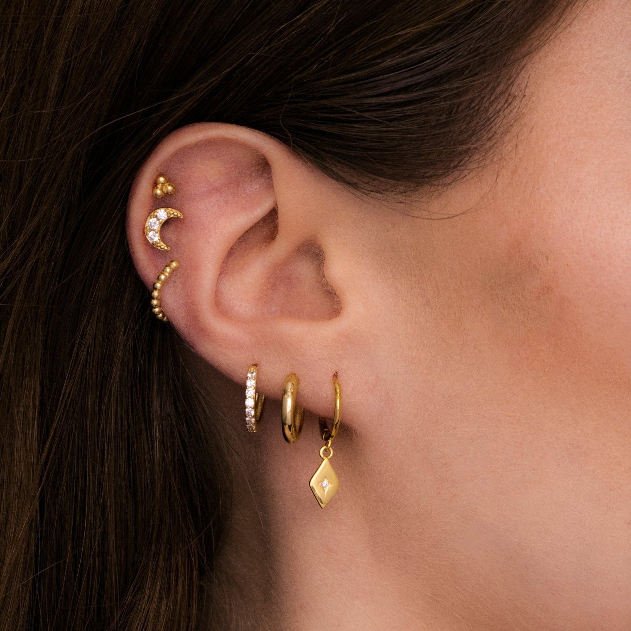 North Star Huggie Hoop Earrings - Camile & Stone