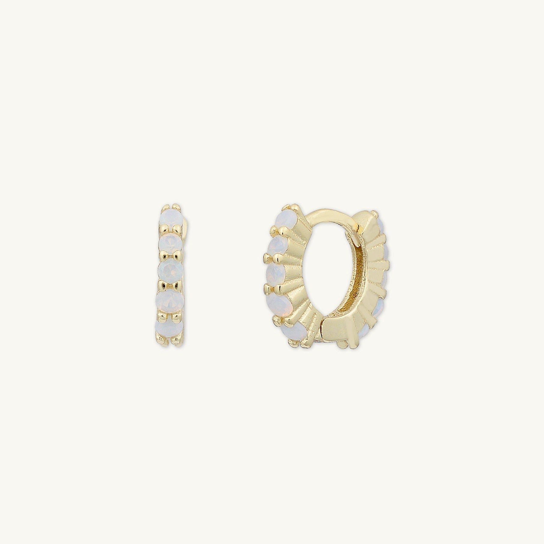 Opal Gemstone Huggie Earrings - Camile & Stone