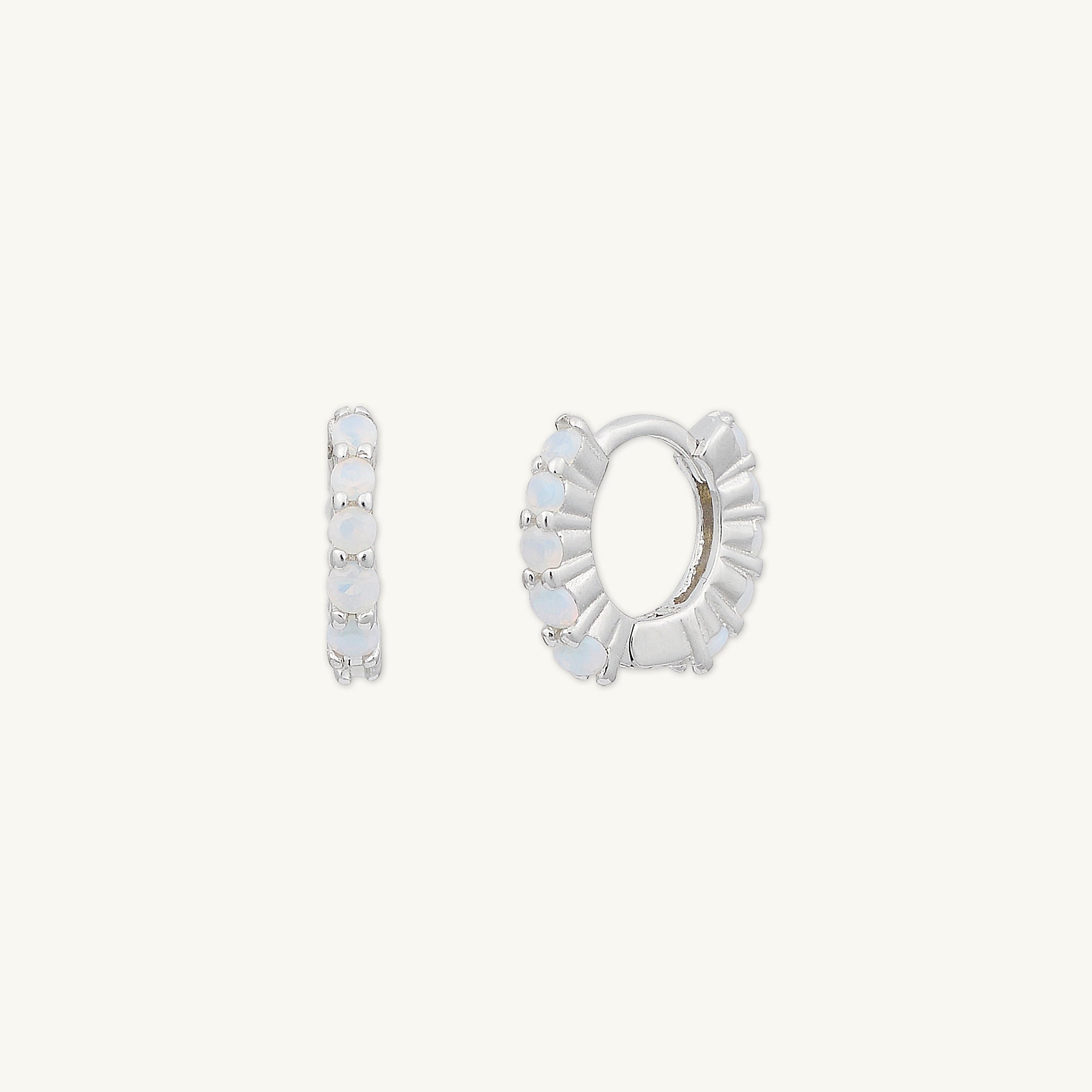 Opal Gemstone Huggie Earrings - Camile & Stone