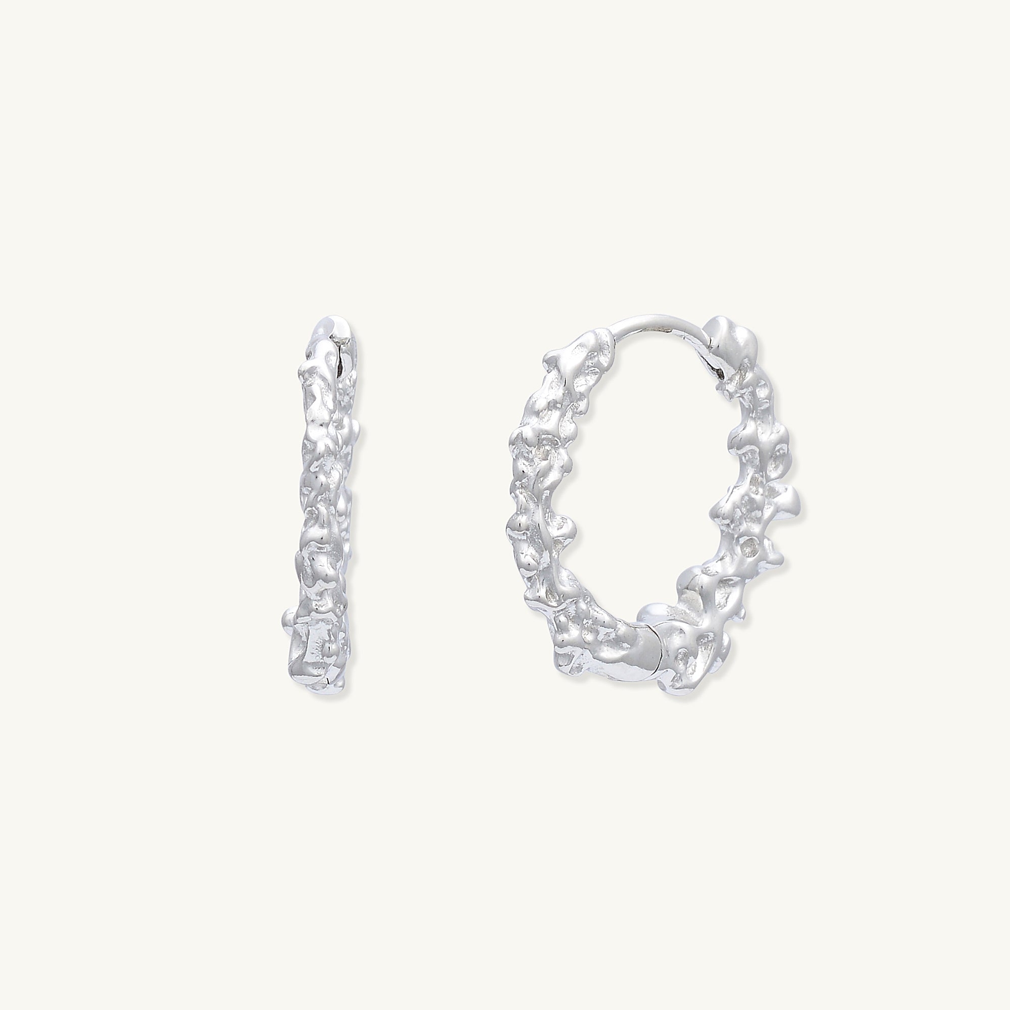 Organic Molten Huggie Hoop Earrings - Camile & Stone