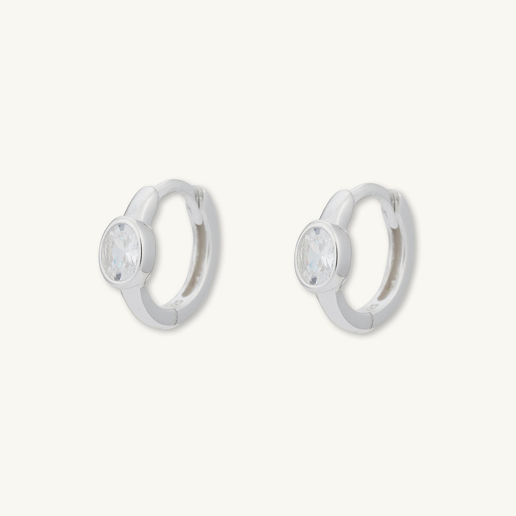 Oval Sapphire Huggie Earrings - Camile & Stone