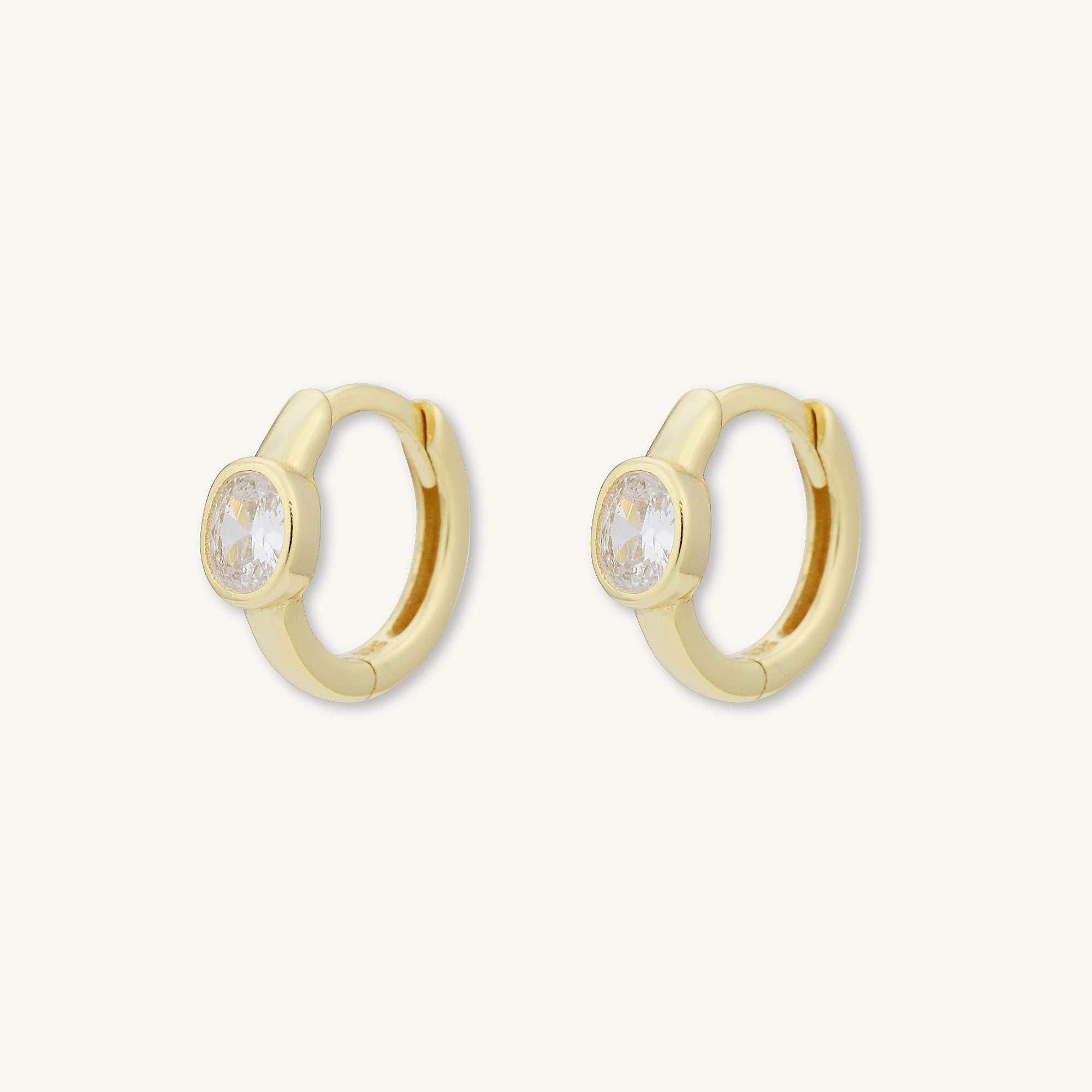 Oval Sapphire Huggie Earrings - Camile & Stone