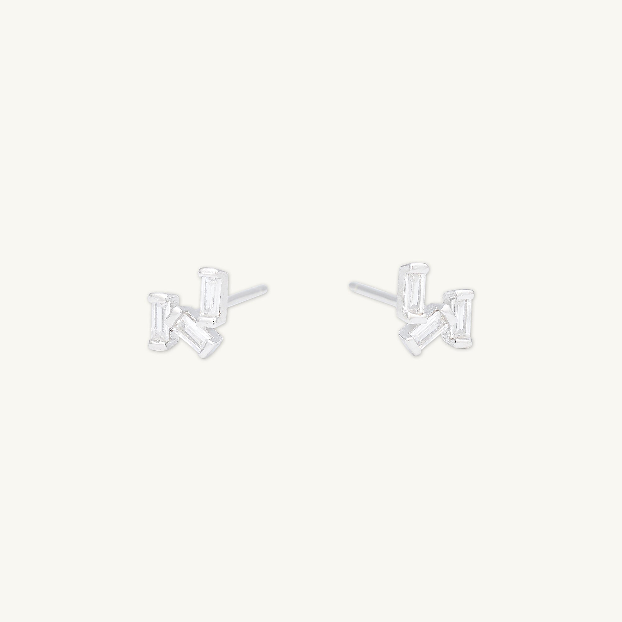 Sapphire Trio Baguette Earrings - Camile & Stone
