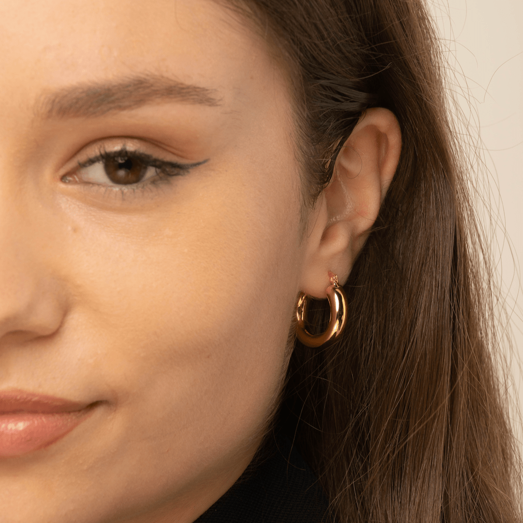 Thick Tube Hoop Earrings - Camile & Stone