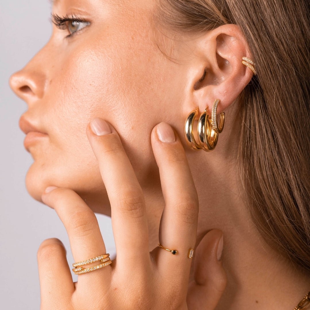 Thick Tube Hoop Earrings - Camile & Stone